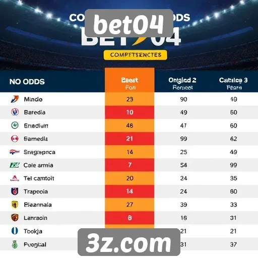 Comparativo de odds no bet04 em relação a concorrentes